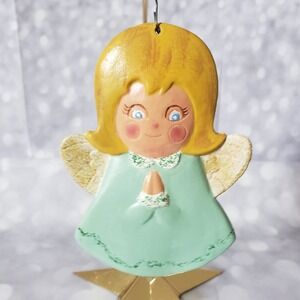 Vintage 1976 Duncan Hand Painted Angel Ornament